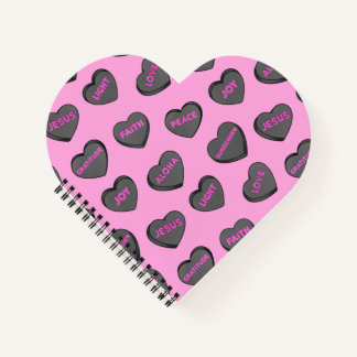 Full of Love Hearts Pattern black pink Notebook