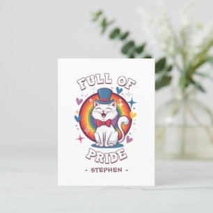 Full of Pride LGBTQ Cat Pride Postcard