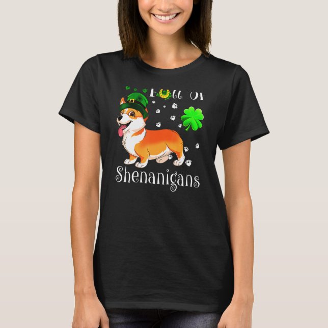 Full Of Shenanigans Corgi T-Shirt (Front)