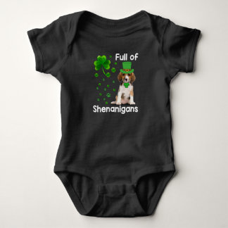Full of Shenanigans Dog St Patricks Day Baby Bodysuit