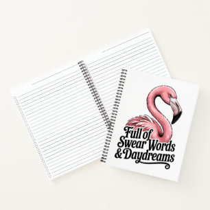 Full of Swear Words and Daydreams Funny Flamingo Notebook