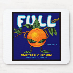 Full - Orange Crate Label Mouse Pad