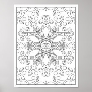 Full Page Mandala Adult Colouring Poster