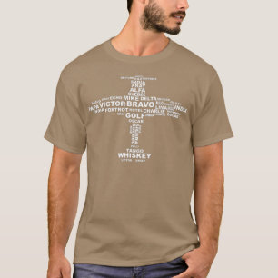 Full Phonetic Alphabet   Cute Plane Letters T-Shirt