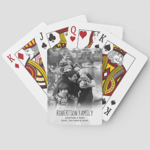 Full Photo and Black Overlay Text   Family Playing Cards
