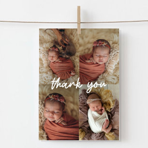 Full Photo Baby Collage Thank You Card