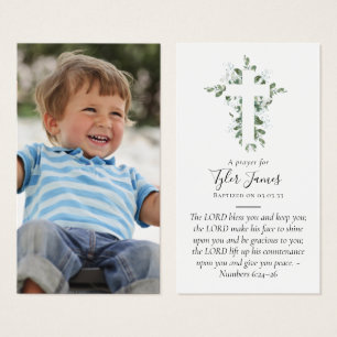 Full Photo Baptism Prayer Card