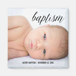 Full Photo Baptism Script Magnet