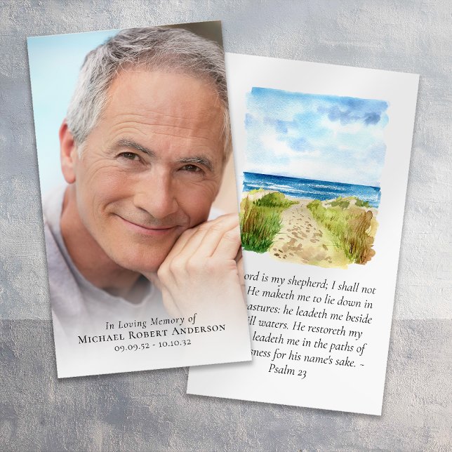 Full Photo Beach Memorial Prayer Card (Creator Uploaded)
