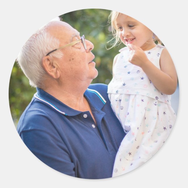 Full Photo Custom Create Your Own Classic Round Sticker (Front)