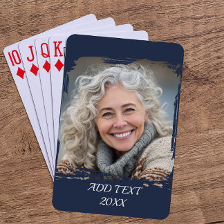 Full Photo Custom Poker — Navy Playing Cards