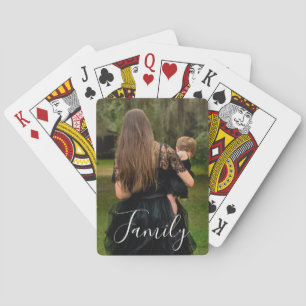 Full Photo Custom Script Family Text Playing Cards