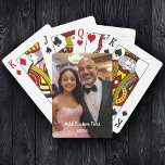 Full Photo Custom Text Anniversary Fathers Day Playing Cards<br><div class="desc">Deal some love! This custom poker card deck features your full photo and personalised text,  making it a perfect anniversary keepsake,  wedding favour,  or Valentine’s gift. A unique way to celebrate love with every shuffle!</div>