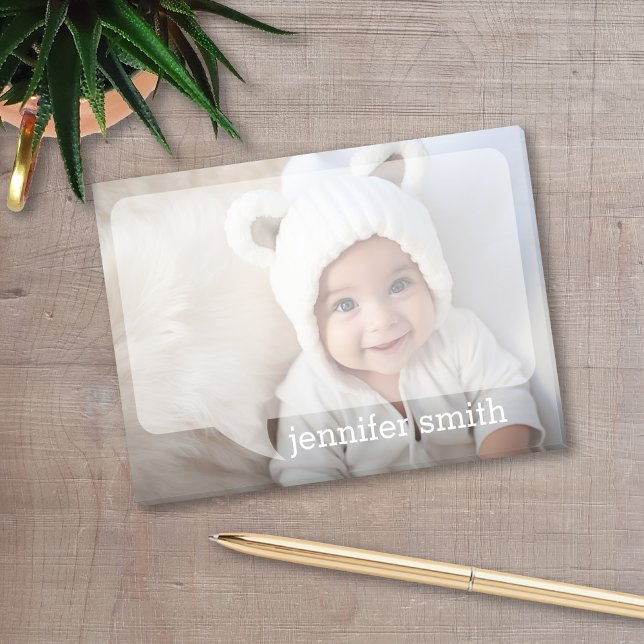 Full Photo Design with Talk Bubble and Custom Name Post-it Notes (Add a photo to this fun and personal post-it note.)