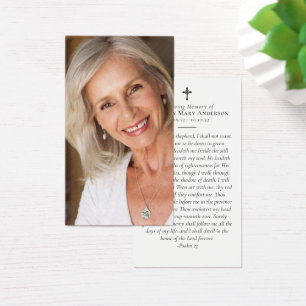 Full Photo Memorial Prayer Card