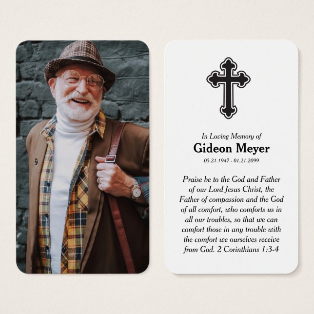 Full Photo Memorial Prayer Card (Front & Back)