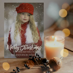 Full Photo Merry Christmas, Argyle Holiday Card