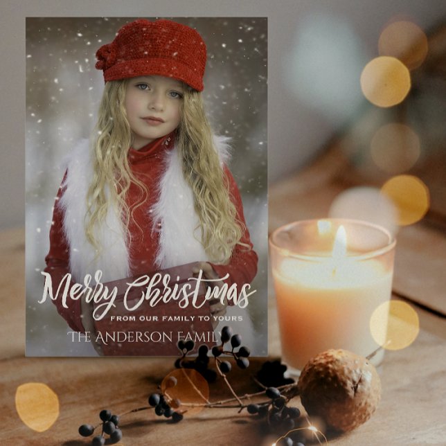 Full Photo Merry Christmas, Argyle Holiday Card (Creator Uploaded)