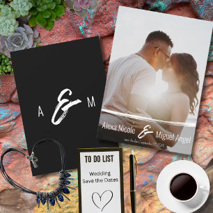 Full Photo Minimalistic Painted Wedding Save The Date