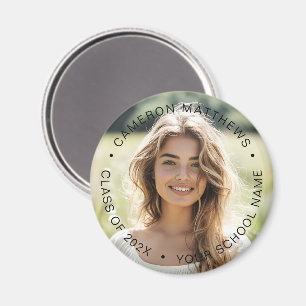 Full photo student school name year graduation magnet