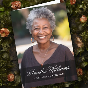 Full photo sympathy bereavement thank you folded card