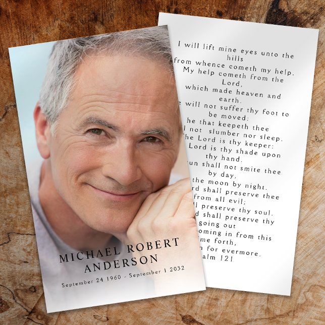 Full Photo Sympathy Memorial Prayer Card (Creator Uploaded)