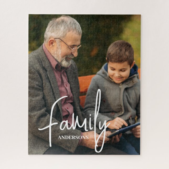 Full Photo - Vertical Custom Script Family Text Jigsaw Puzzle (Vertical)