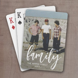 Full Photo - Vertical Custom Script Family Text Playing Cards