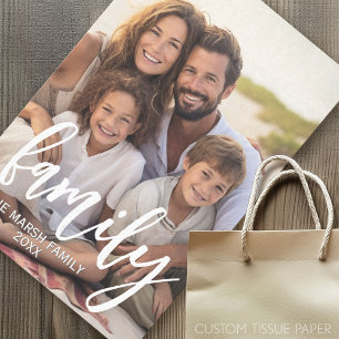 Full Photo - Vertical Custom Script Family Text Tissue Paper