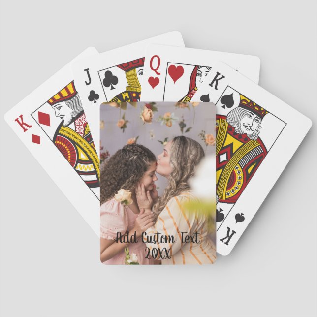 Full Photo - Vertical Custom Text and Photo Playing Cards (Back)