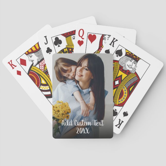 Full Photo - Vertical Custom Text Playing Cards (Back)