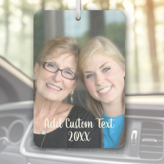 Full Photo - Vertical Portrait Layout Script Text Car Air Freshener
