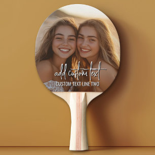 Full Photo with 2 Lines Text - Script and Mod Ping Pong Paddle