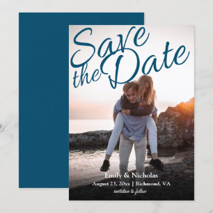 Full Photo with 3 on Back Save the Date Invitation