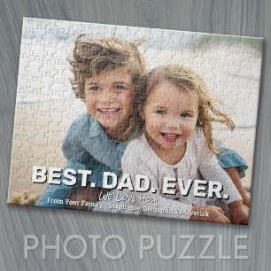 Full Photo with Best Dad Ever - Whimsical Greeting Jigsaw Puzzle