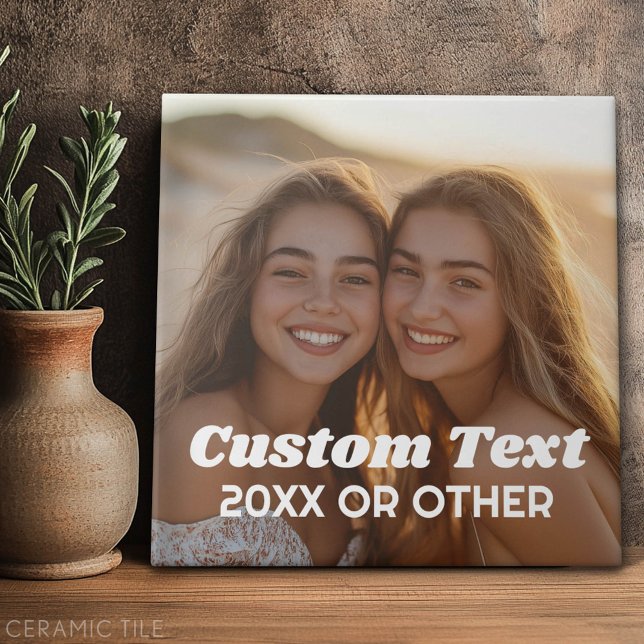 Full Photo - with Custom Text Ceramic Tile (Custom Tile)