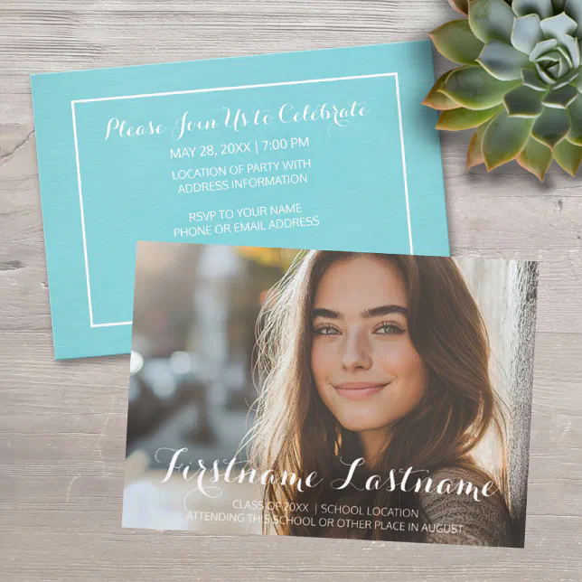 Full Photo with Script - Graduation Party Invitation | Zazzle