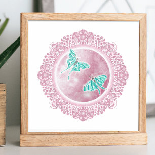 Full Pink Moon April Moon Illustration Poster