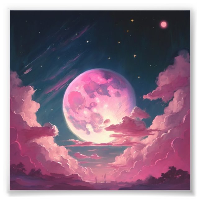 Full pink moon photo print (Front)