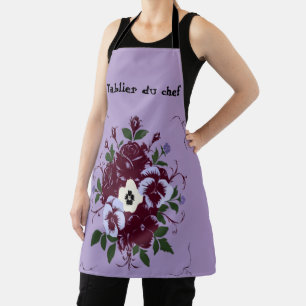 Full Print Apron Violet Bouquet
