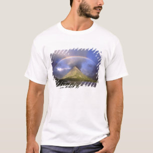 Full rainbow and stormy sky over Grinnell T-Shirt