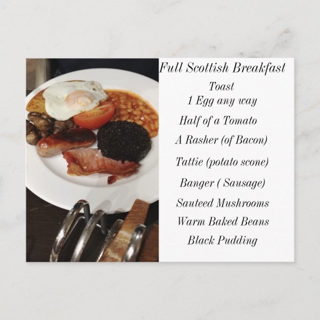 Full Scottish Breakfast Postcard (Front)