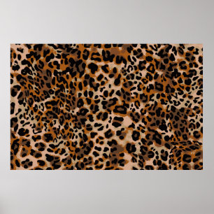 Full seamless jaguar cheetah animal skin pattern. poster