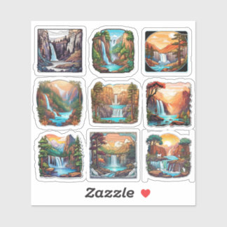 Full Set of 9 Square Nature Sticker