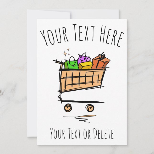 Full shopping cart/trolley/Winter sale. Promotion Invitation (Front)