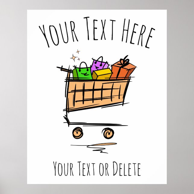 Full shopping cart/trolley/Winter sale. Promotion Poster (Front)