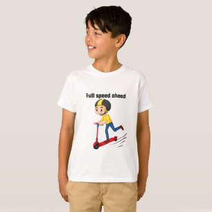 Full speed ahead (Boy on a scooter) T-Shirt