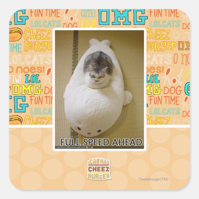 Full Speed Ahead Square Sticker (Front)