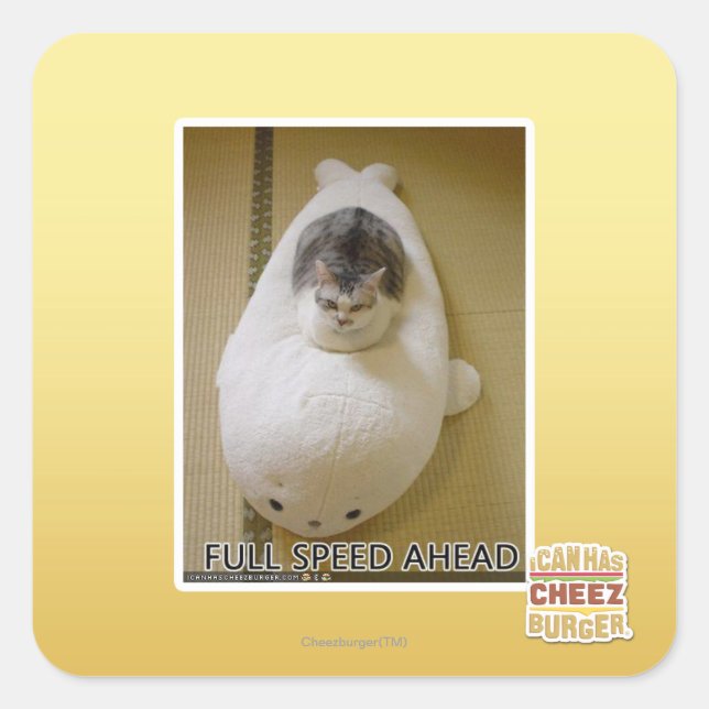 Full Speed Ahead Square Sticker (Front)