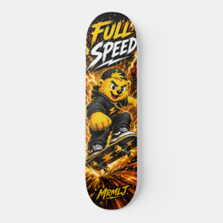 Full Speed Black Gold Monster Street Racing Art Skateboard